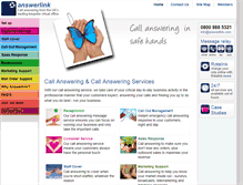 Tablet Screenshot of call-answering-answerlink.co.uk
